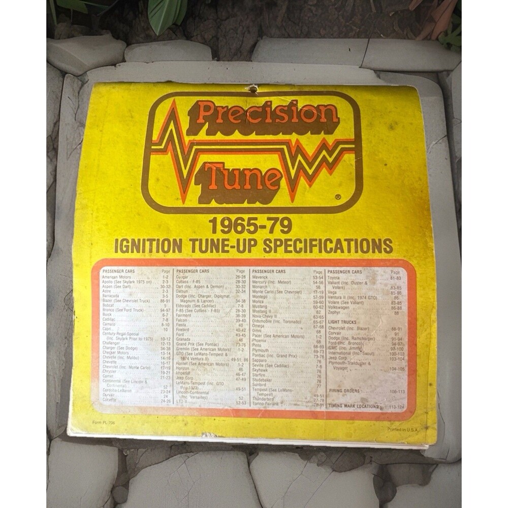 Precision Tune Guide 1965-79 Ignition Tune-up Specifications Passenger Car Truck